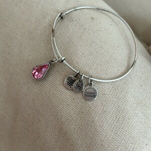 Silver Bracelet with Pink Charm